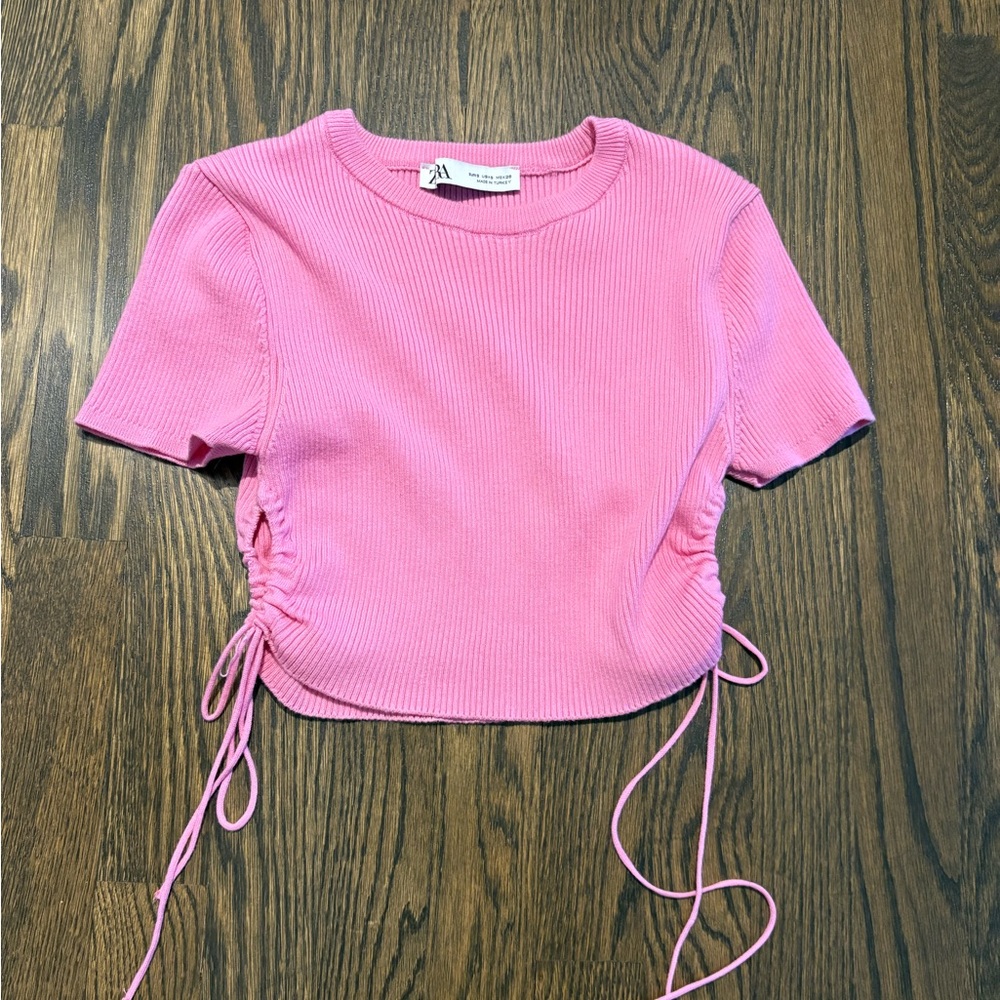 Zara Pink Cropped Tee